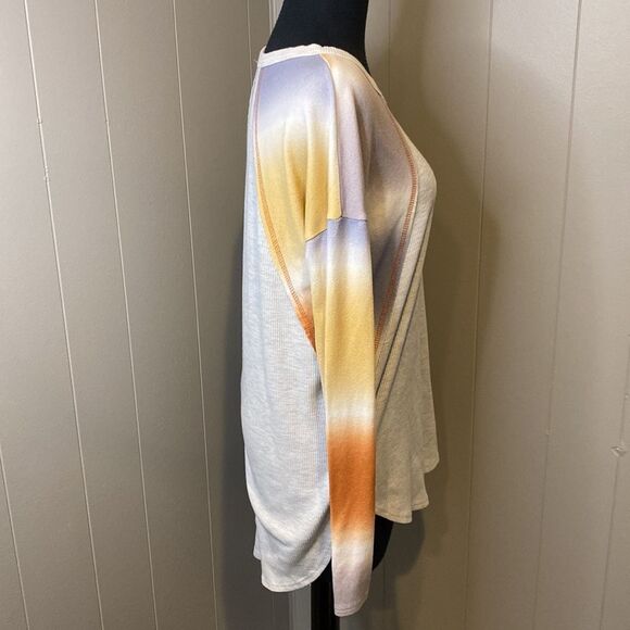 Twenty Second Long Sleeve Shirt Waffle Knit Front Fleece Sleeves - Picture 3 of 5